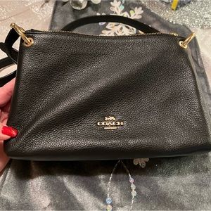 Coach black pebble leather 7 H 11W crossbody perfect